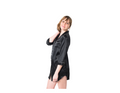 Women's Mulberry Silk Nightshirt Black - Velora Luxury Fashion