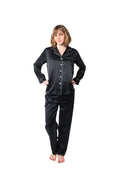 Women's Mulberry Silk Pajama Set Black - Velora Luxury Fashion