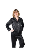 Women's Mulberry Silk Pajama Set Black - Velora Luxury Fashion