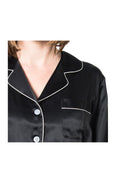 Women's Mulberry Silk Pajama Set Black - Velora Luxury Fashion