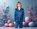 Women's Mulberry Silk Pajama Set Navy Blue - Velora Luxury Fashion
