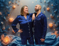 Women's Mulberry Silk Pajama Set Navy Blue - Velora Luxury Fashion