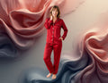 Women's Mulberry Silk Pajama Set Red - Velora Luxury Fashion