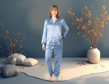 Women's  Mulberry Silk Pajama Set Twilight - Velora Luxury Fashion