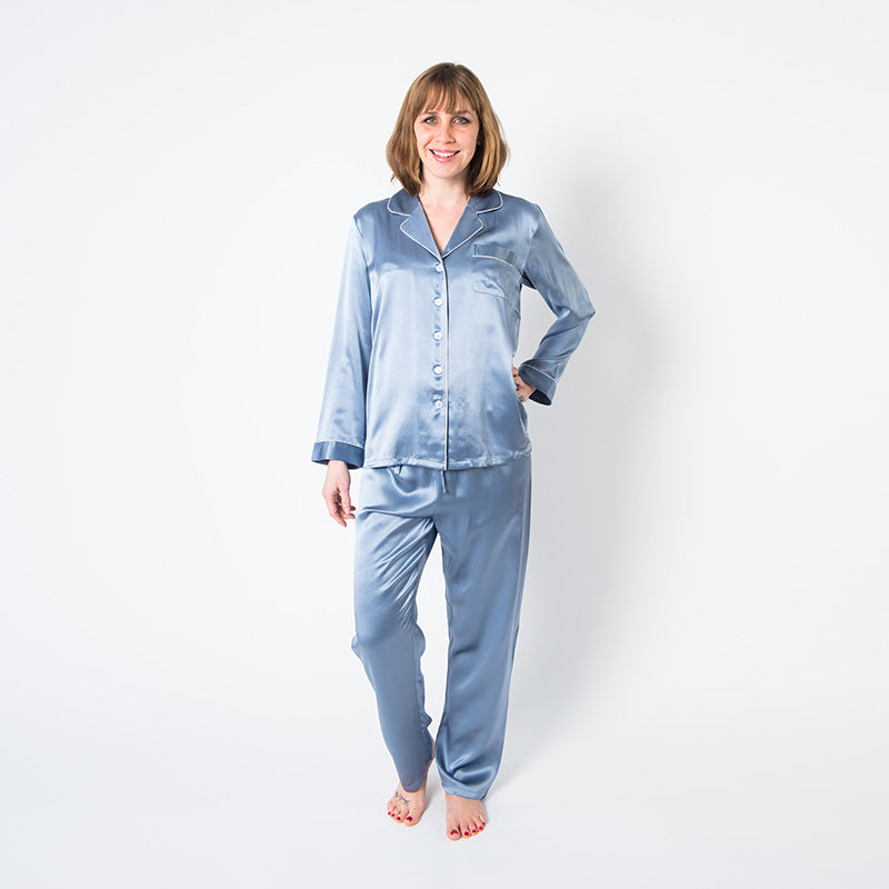 Women's  Mulberry Silk Pajama Set Twilight - Velora Luxury Fashion