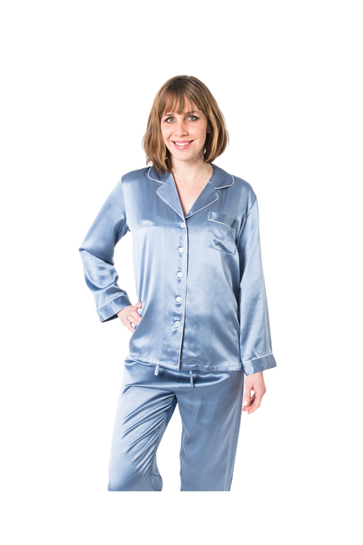 Women's  Mulberry Silk Pajama Set Twilight - Velora Luxury Fashion