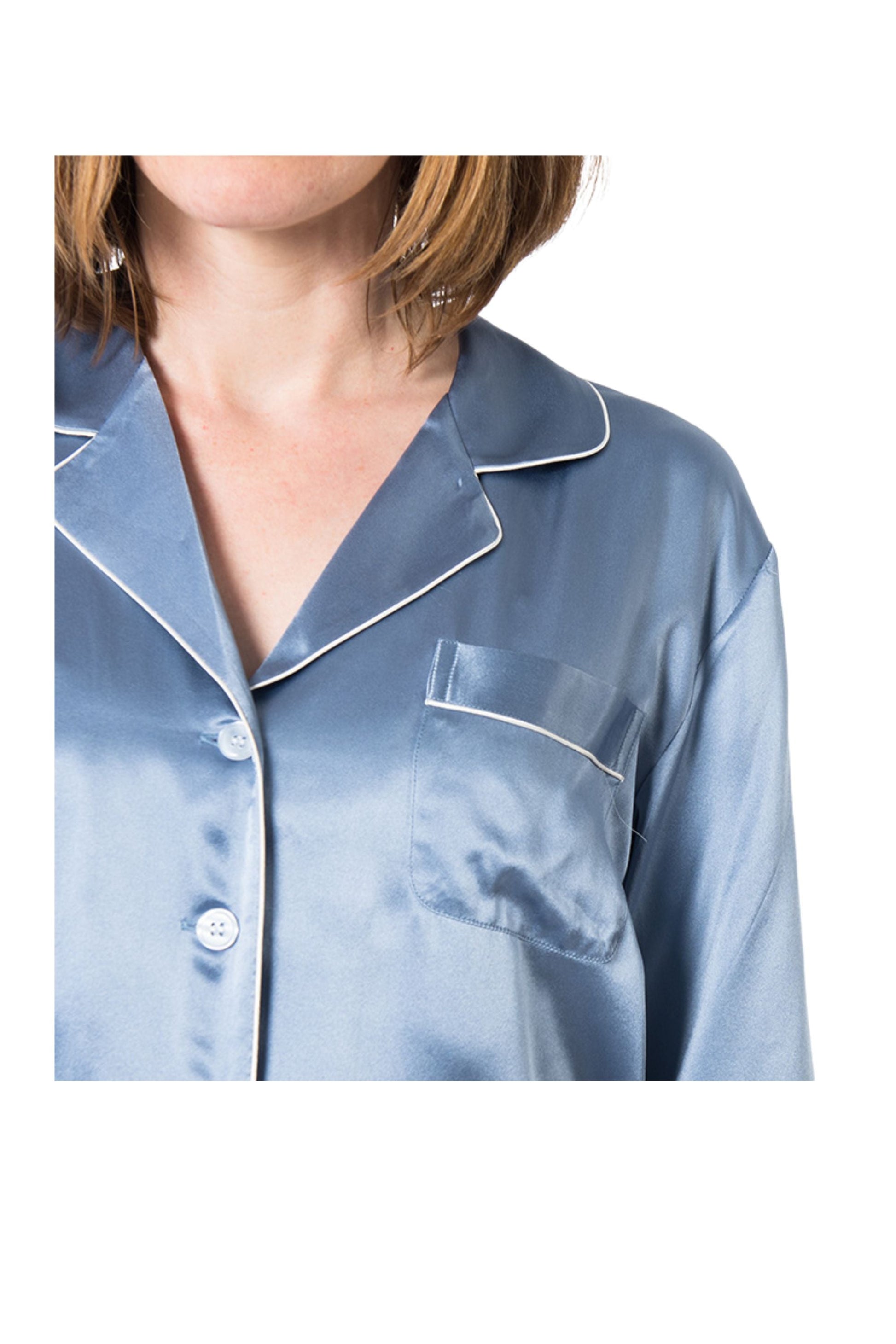 Women's  Mulberry Silk Pajama Set Twilight - Velora Luxury Fashion