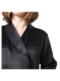 Women's  Mulberry Silk Robe Black - Velora Luxury Fashion