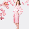 Women's Mulberry Silk Robe Pink - Velora Luxury Fashion