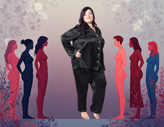 Women's Plus Size Mulberry Silk Pajama Set Black - Velora Luxury Fashion