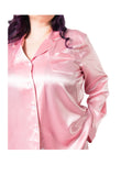 Women's Plus Size Mulberry Silk Pajama Set Pink - Velora Luxury Fashion