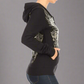 Women's Rhinestone Skull Wing Hoodie - Velora Luxury Fashion