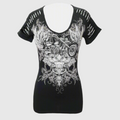 Women's Skull & Wings Tank Top with Rhinestones - Velora Luxury Fashion