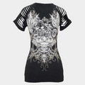Women's Skull & Wings Tank Top with Rhinestones - Velora Luxury Fashion