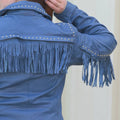 Women's Studded Leather Jacket with Removable Fringe - Velora Luxury Fashion