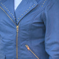 Women's Studded Leather Jacket with Removable Fringe - Velora Luxury Fashion