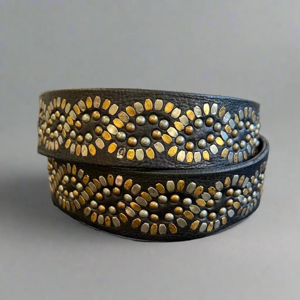 Women's Full Grain Leather Belt with Studs Boutique of Leathers/Open Road