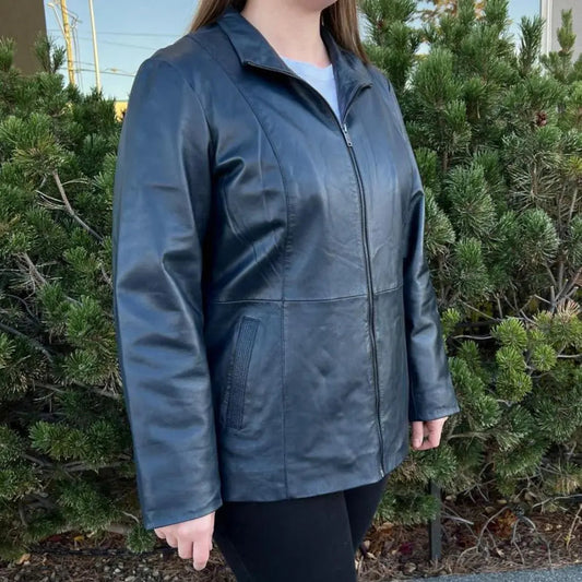 Women's Lamb Leather Jacket with Zipper and Dual Pockets Boutique of Leathers/Open Road