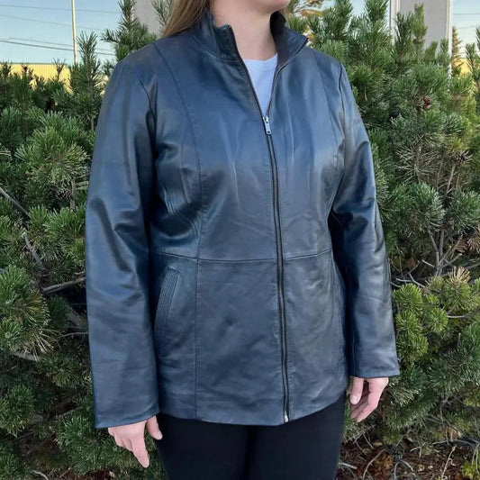Women's Lamb Leather Jacket with Zipper and Dual Pockets Boutique of Leathers/Open Road