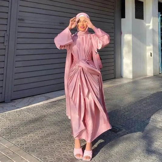 Women's Solid Color Two-piece Arab  Suit