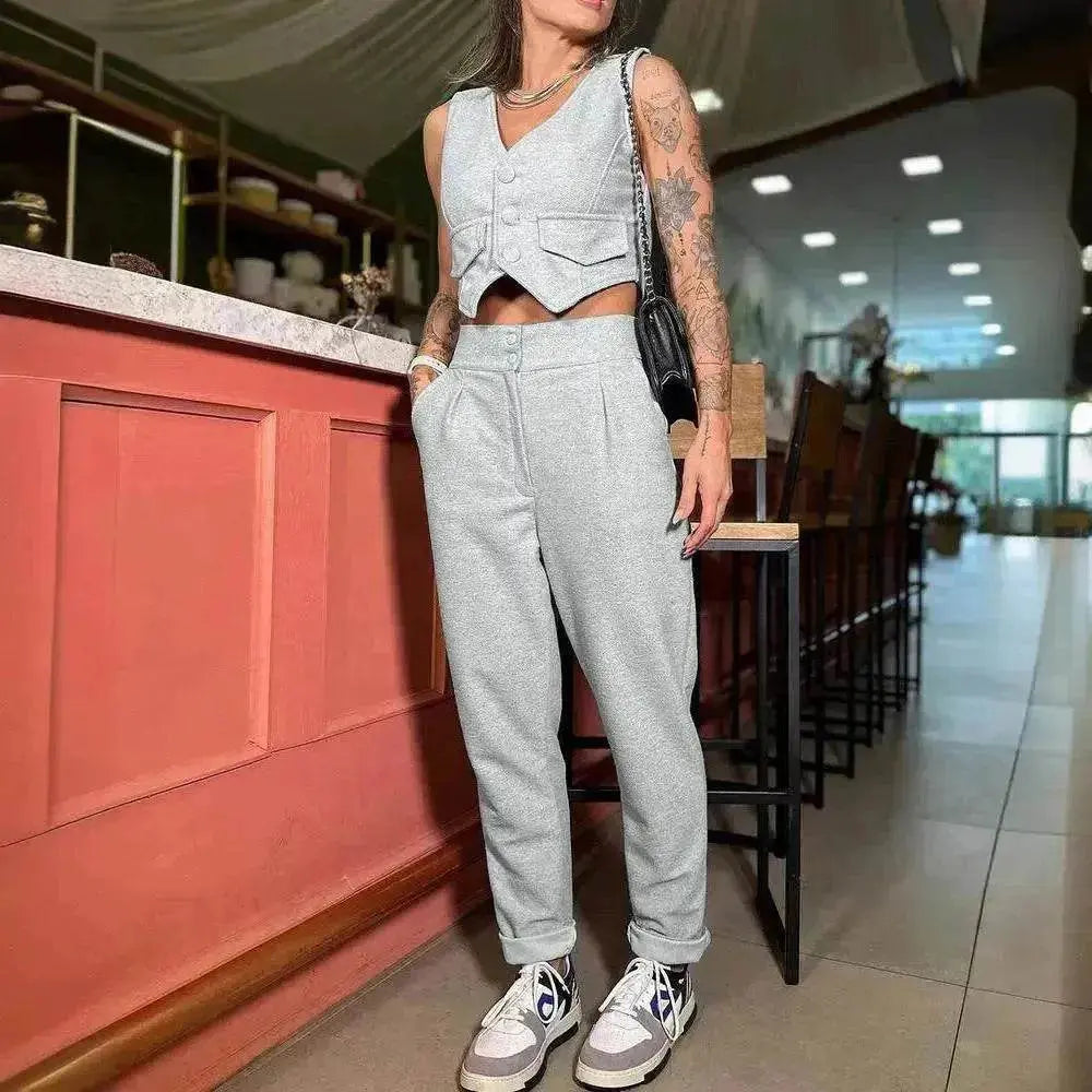 Women's Vest Casual Pants Two-piece Set