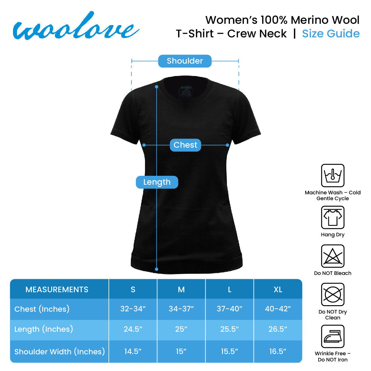 Women's 100% Merino Wool Short Sleeve T-Shirt 180 GSM - Lightweight - Velora