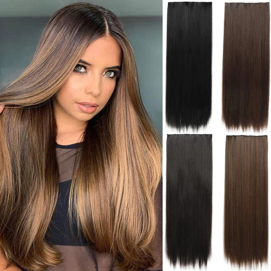 Women's Clip-In Hair Extensions Long Straight Curly High-Temperature Fiber - Velora