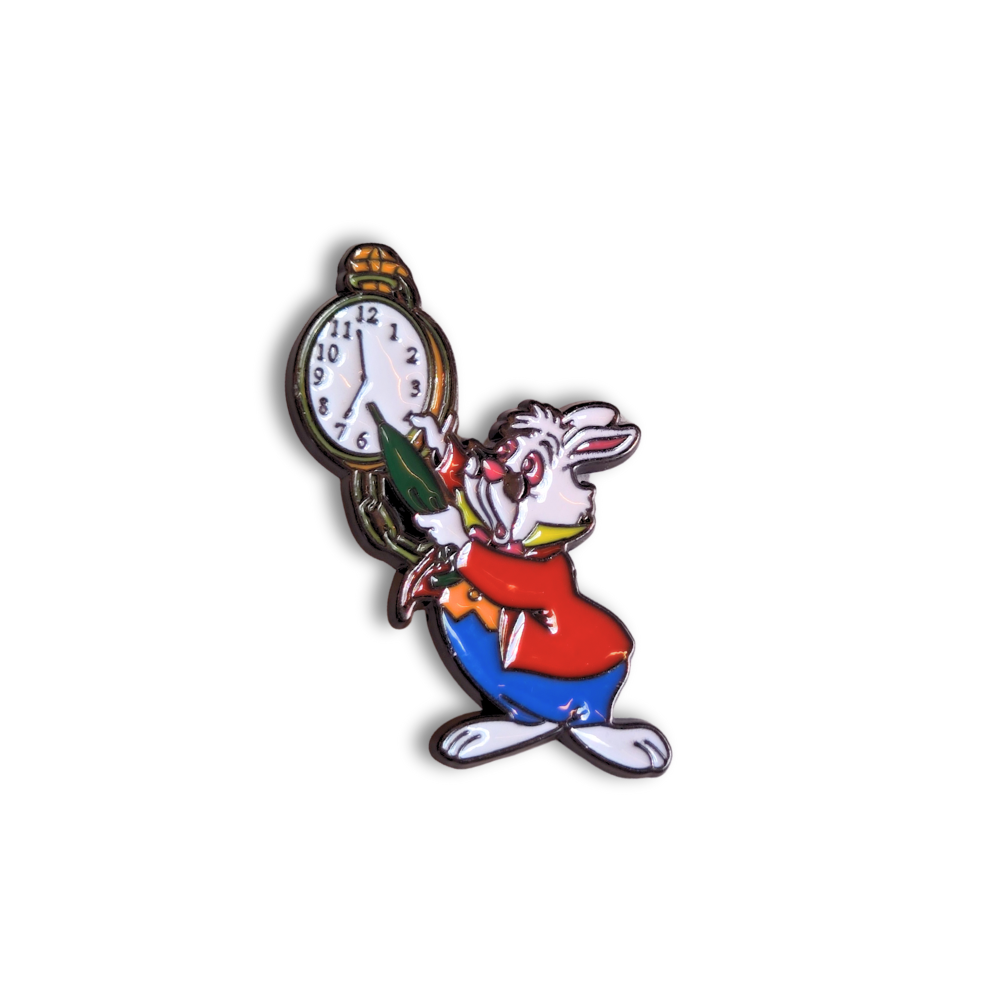 White Rabbit with Pocket Watch (Green) | Collectible Pin - Velora