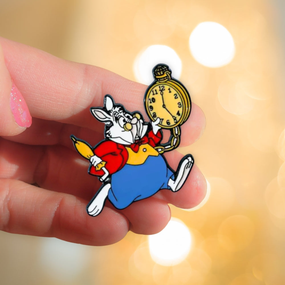 White Rabbit with Pocket Watch (Yellow) | Collectible Pin - Velora
