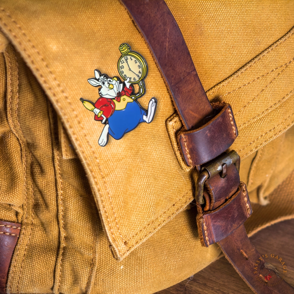 White Rabbit with Pocket Watch (Yellow) | Collectible Pin - Velora