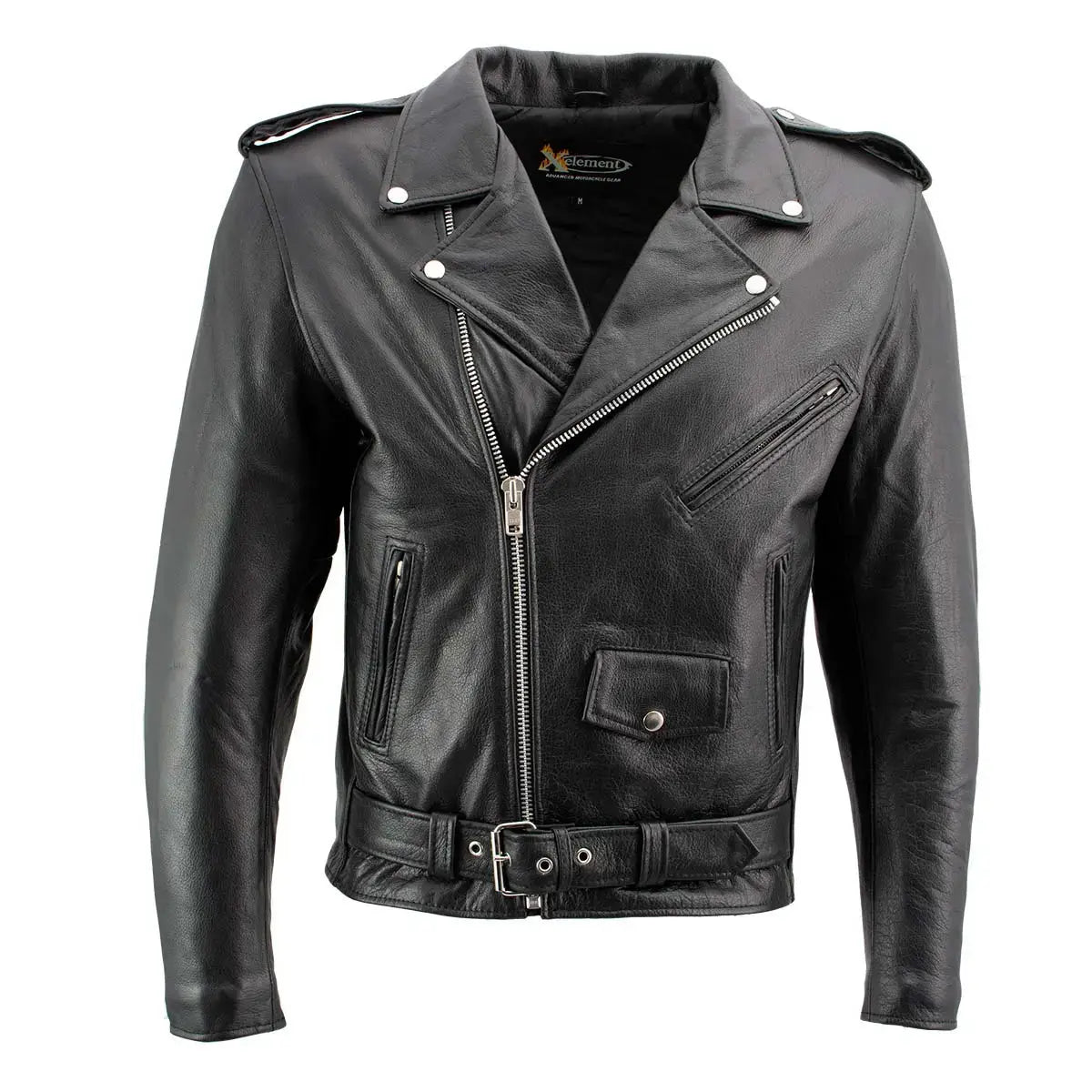 X Element Men's Leather Motorcycle Jacket - Velora Luxury Fashion