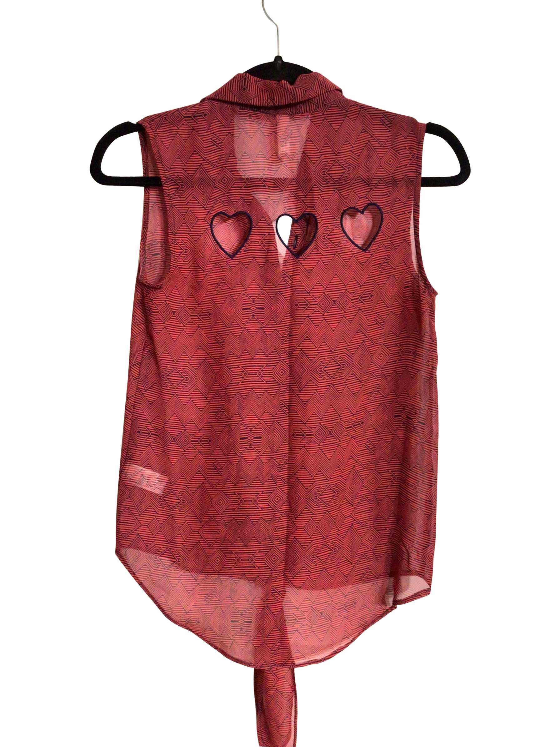 XHILARATION Regular fit Button-down Top in Red - S - Velora Luxury Fashion