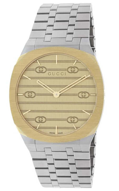 GUCCI 'GUCCI 25H' Steel and 18k Gold Plated Watch YA163403 - Velora