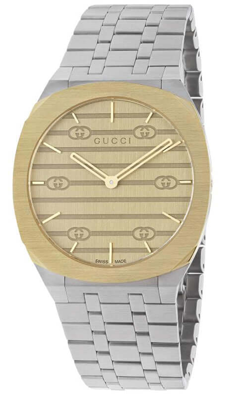 GUCCI 'GUCCI 25H' Steel and 18k Gold Watch YA163405 - Velora