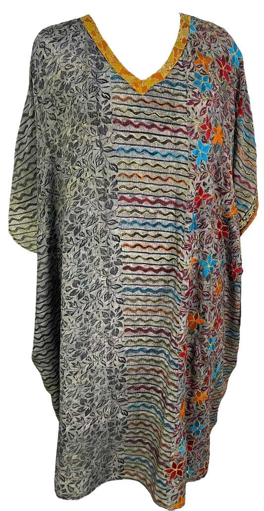 PRC6713 Avatar Pure Silk Midi Length Kaftan - Velora