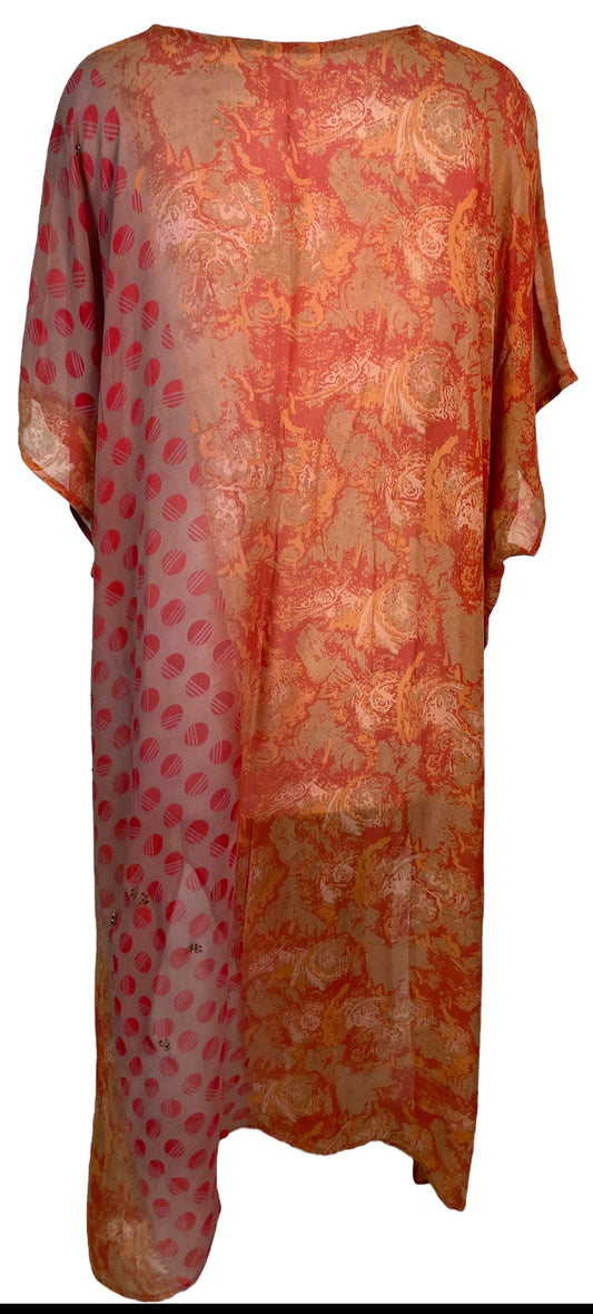 PRG6379 Sheer Avatar Pure Silk Maxi Kaftan - Velora