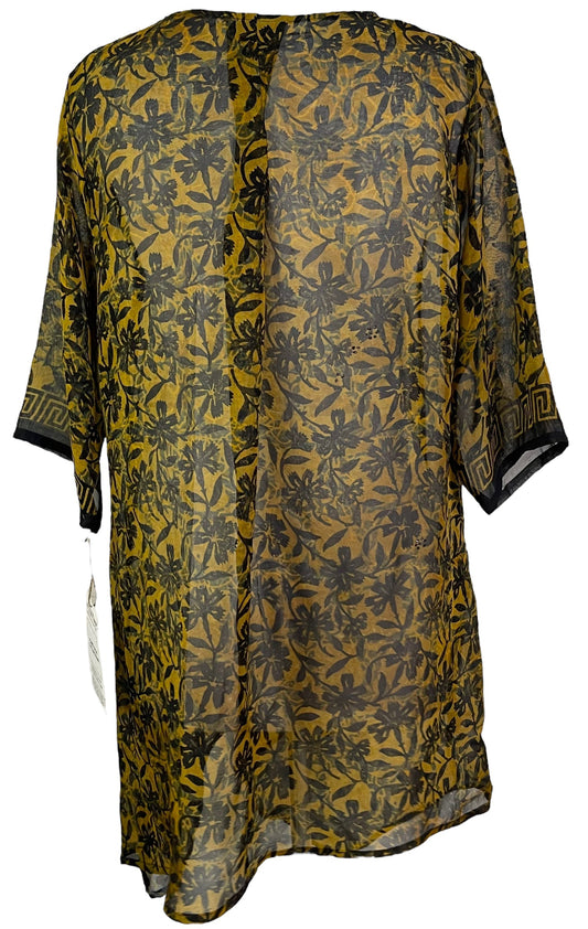 PRG6027 Sheer Avatar Pure Silk Self Pocket Tunic Dress - Velora