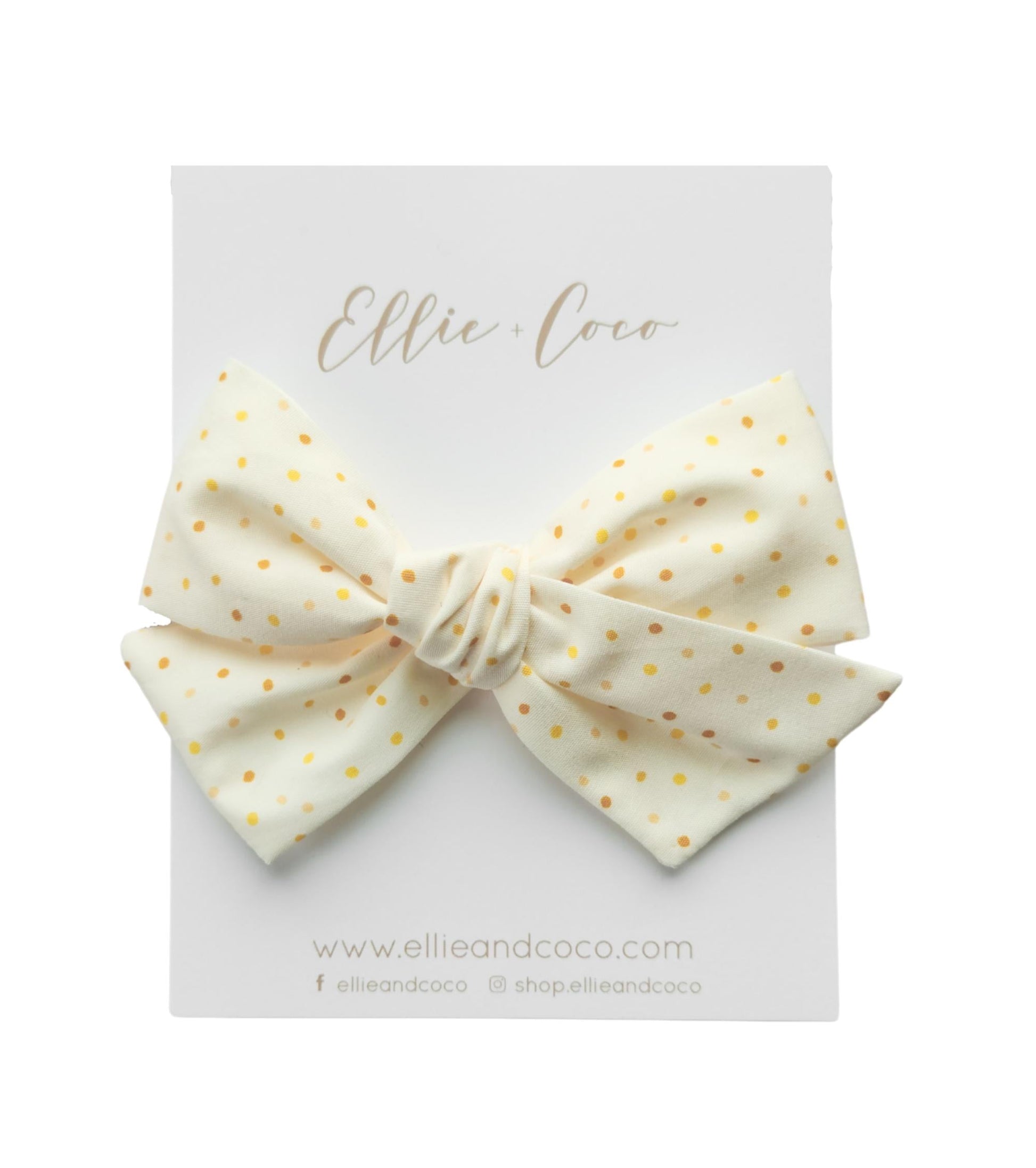 Yellow Polka Dot Oversize Bow - Velora