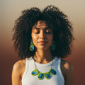 Handmade Bib Statement Necklace in Watercolor Green & Blue - Velora Luxury Fashion