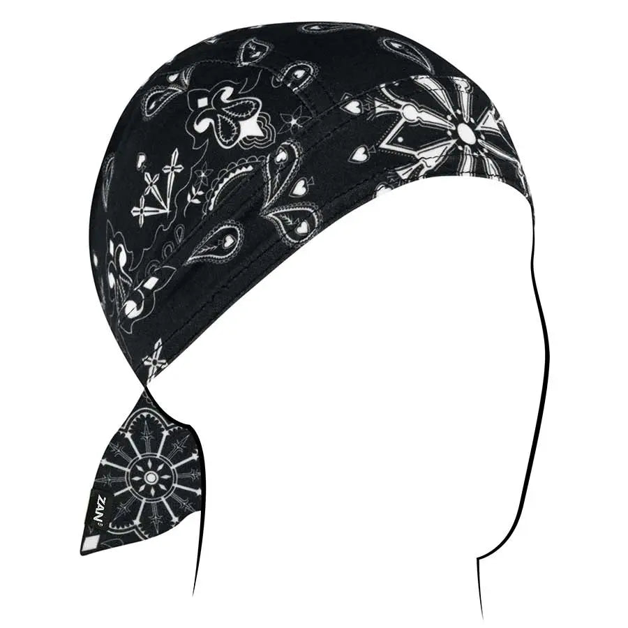 ZANheadgear Black Paisley Skull Cap - Velora Luxury Fashion