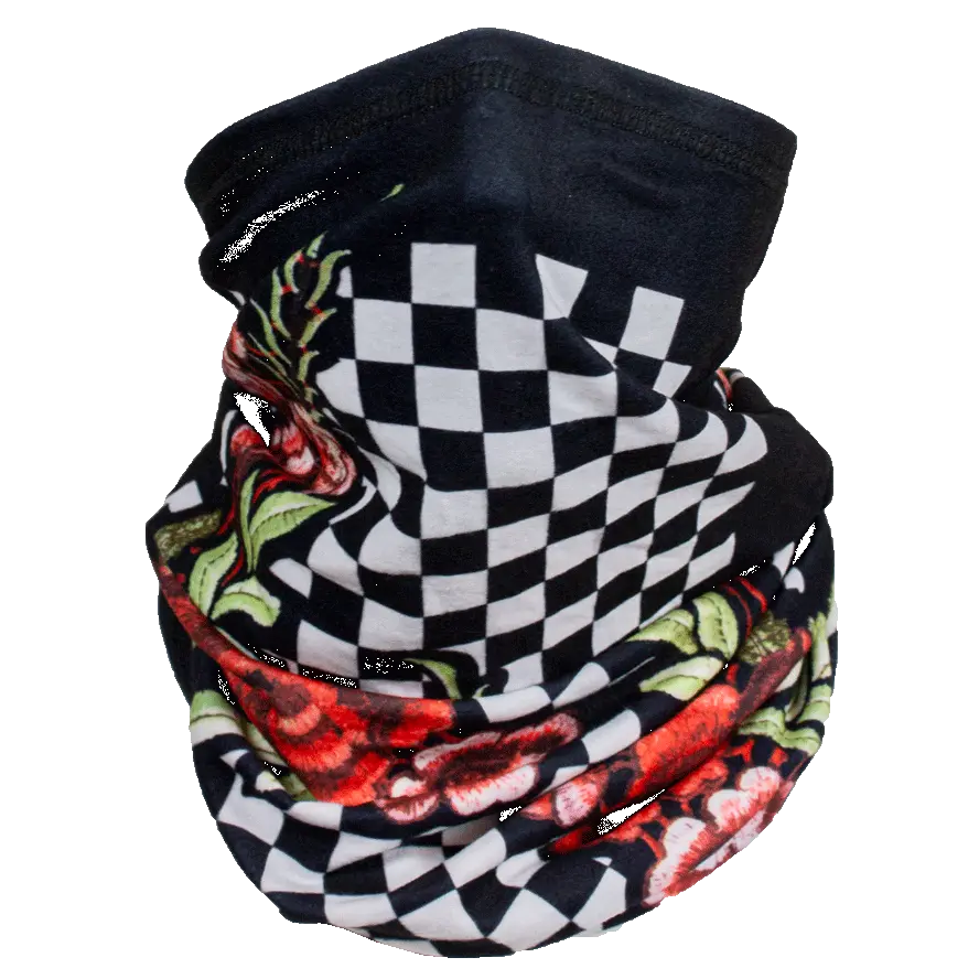 ZANheadgear Floral Checkered Motley Tube - Velora Luxury Fashion