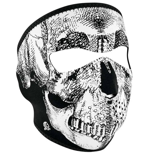 ZANheadgear Full Mask Neoprene Black & White Skull Face Boutique of Leathers/Open Road