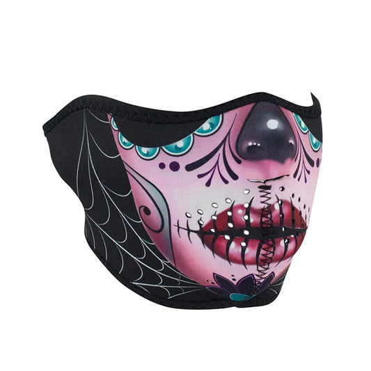 ZANheadgear Sugar Skull Half Face Neoprene Mask - Velora Luxury Fashion