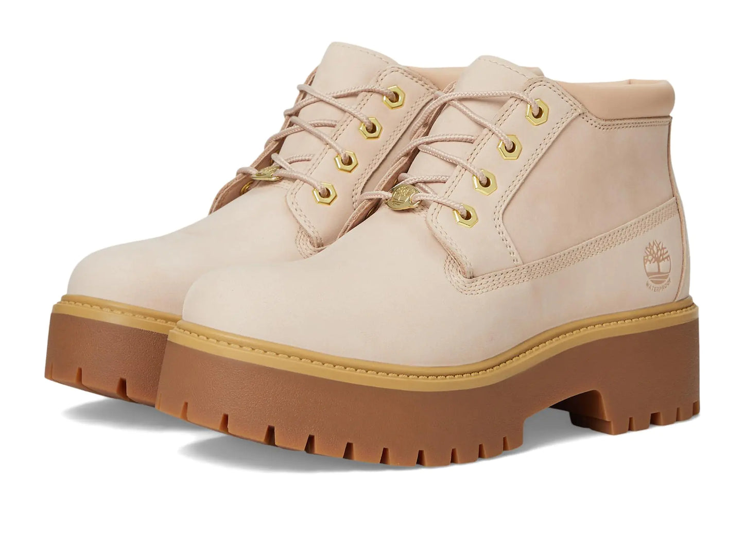 Timberland Stone Street Women's Mid Lace-Up Boots, Beige Nubuck, Size 6.5