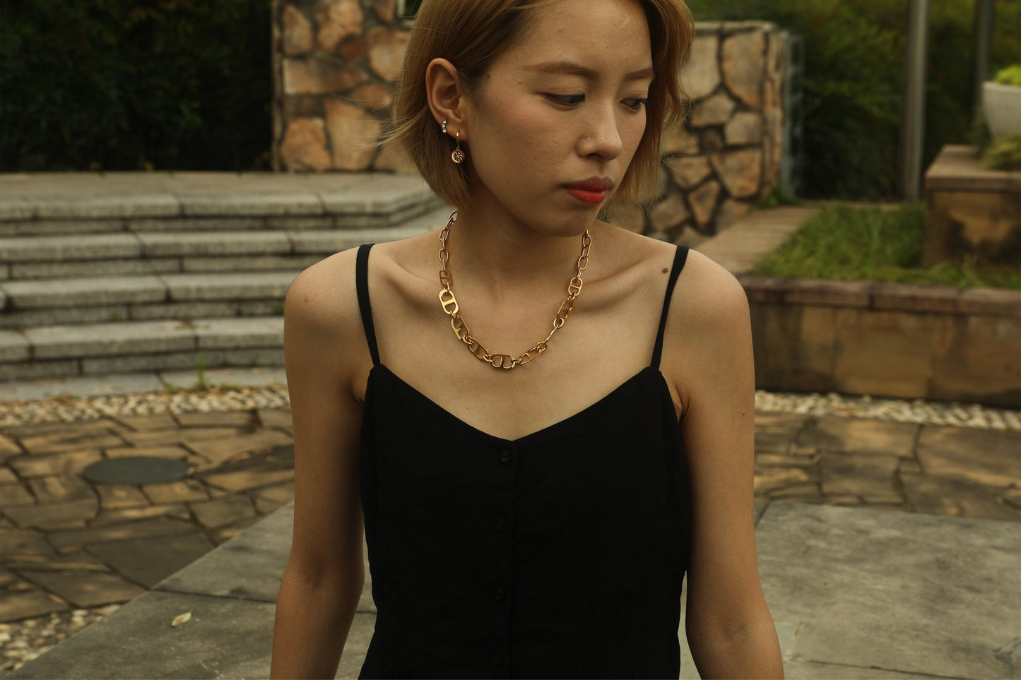 ZOIE: Duo Chain Link Statement Necklace - Velora Luxury Fashion