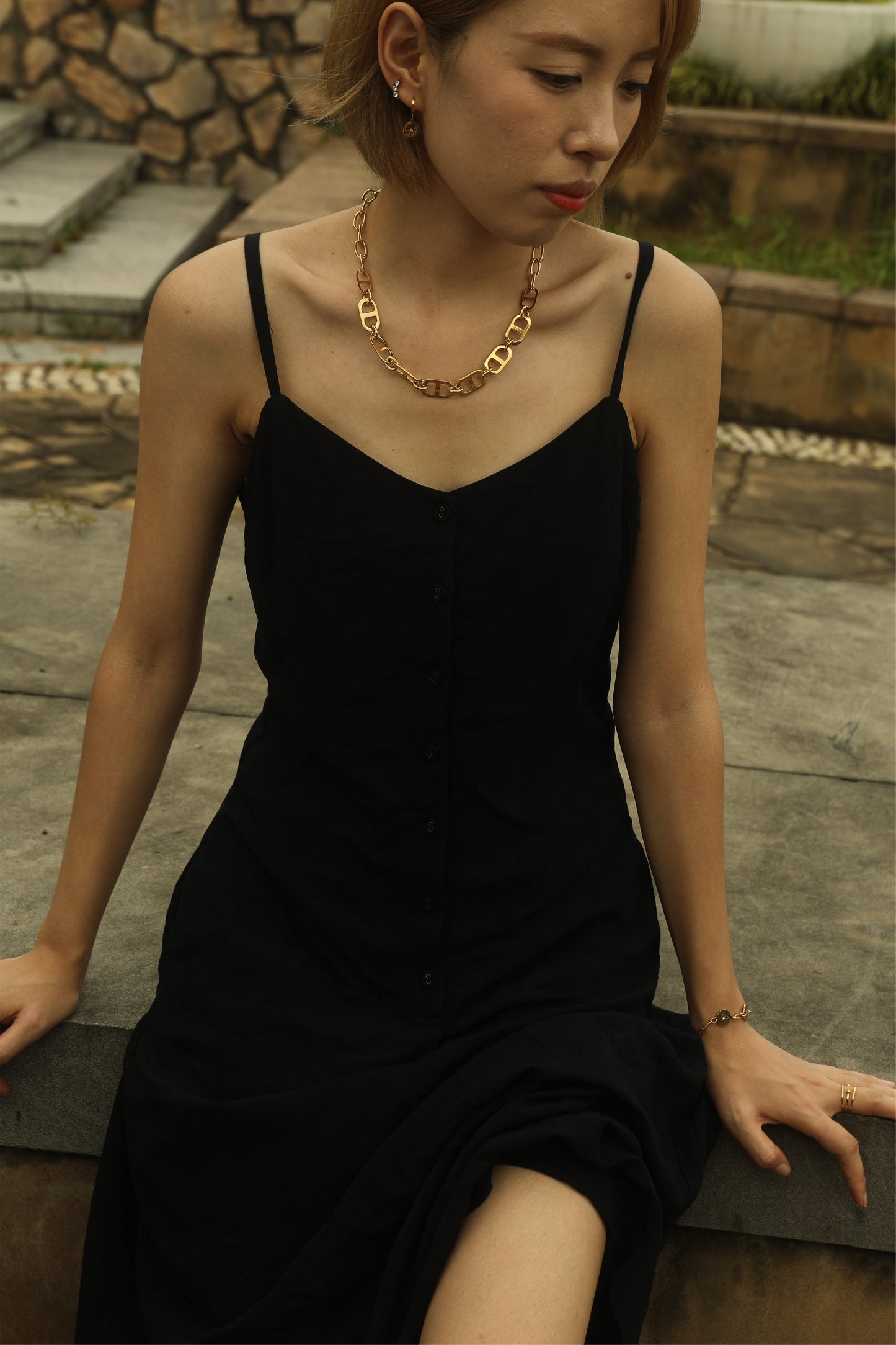 ZOIE: Duo Chain Link Statement Necklace - Velora Luxury Fashion