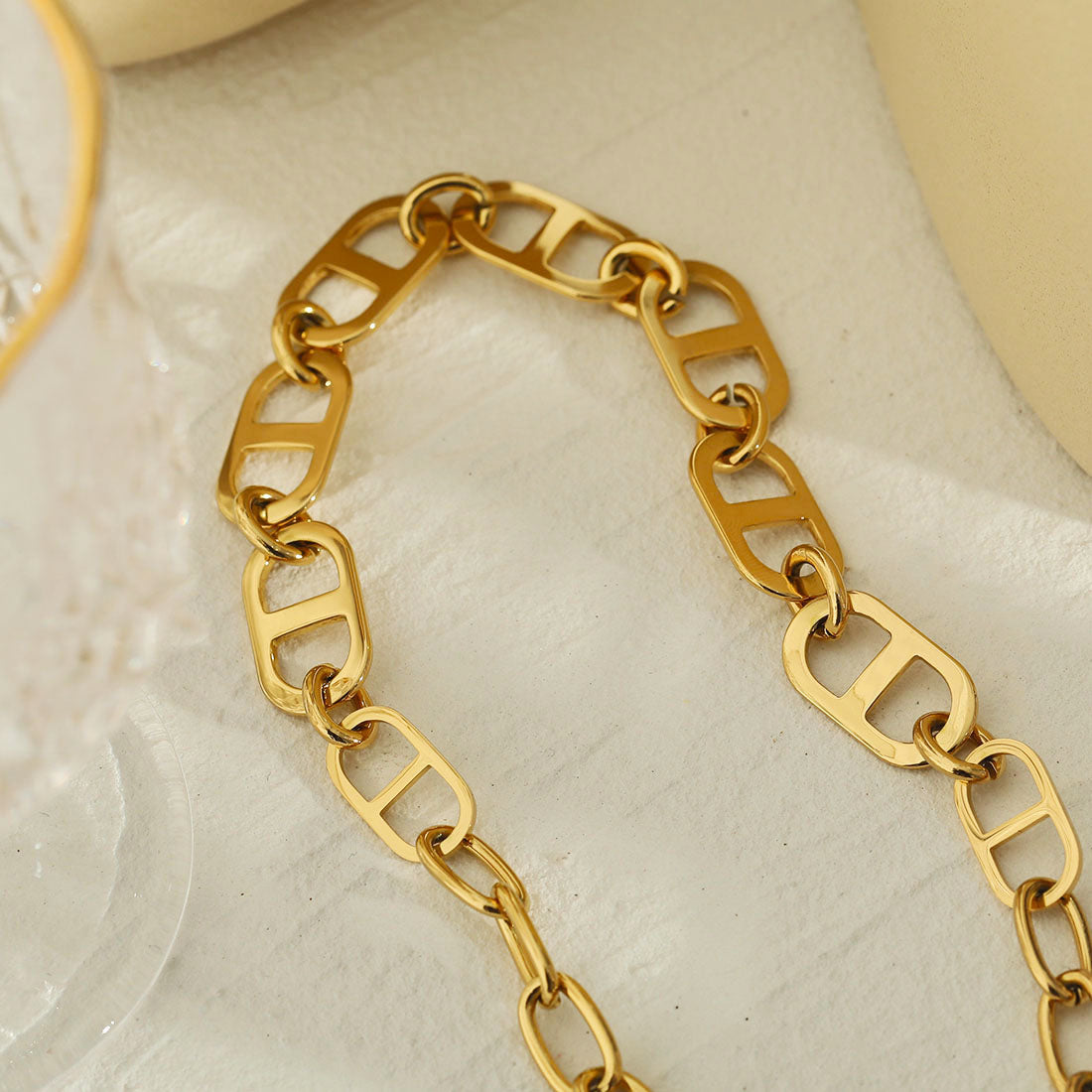 ZOIE: Duo Chain Link Statement Necklace - Velora Luxury Fashion