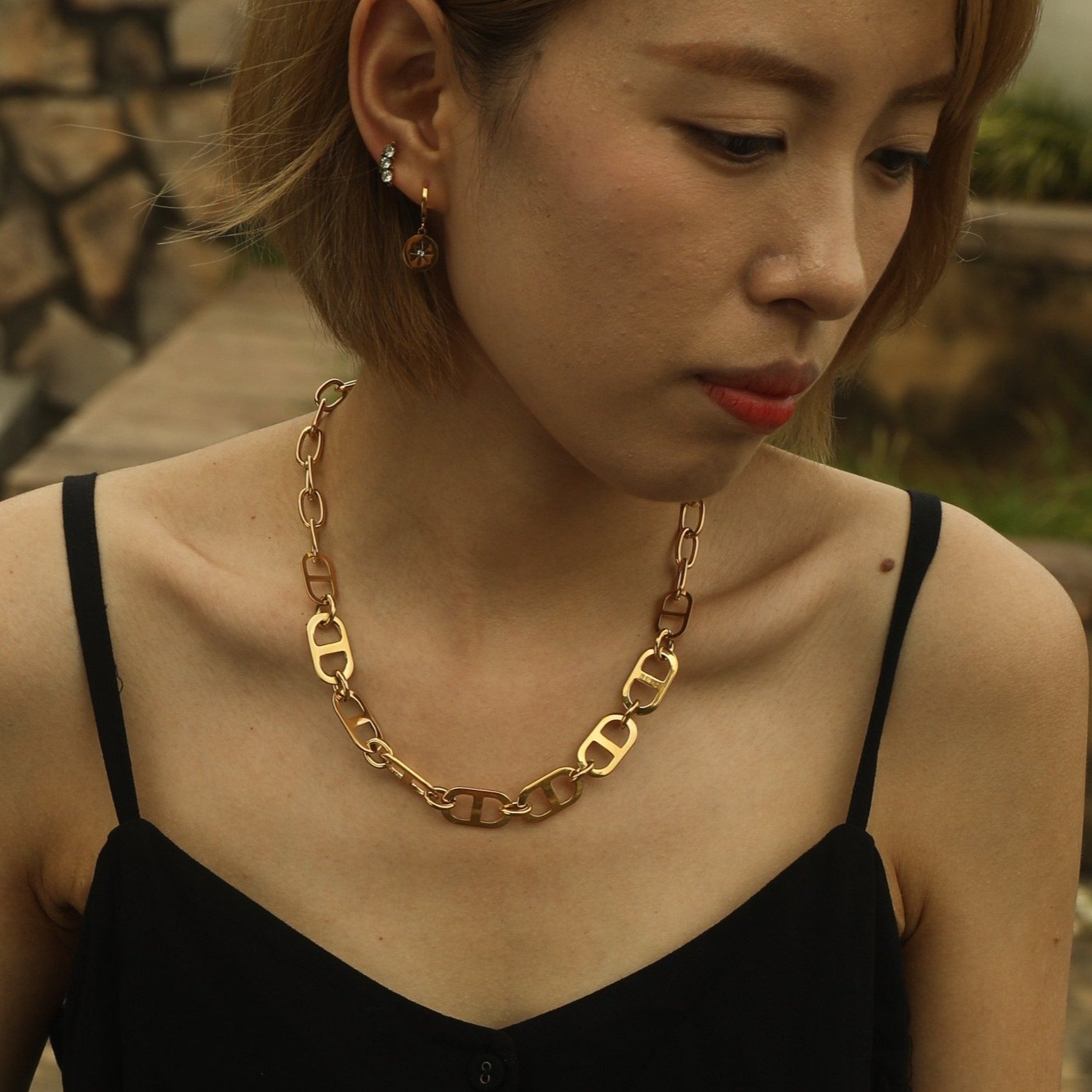 ZOIE: Duo Chain Link Statement Necklace - Velora Luxury Fashion