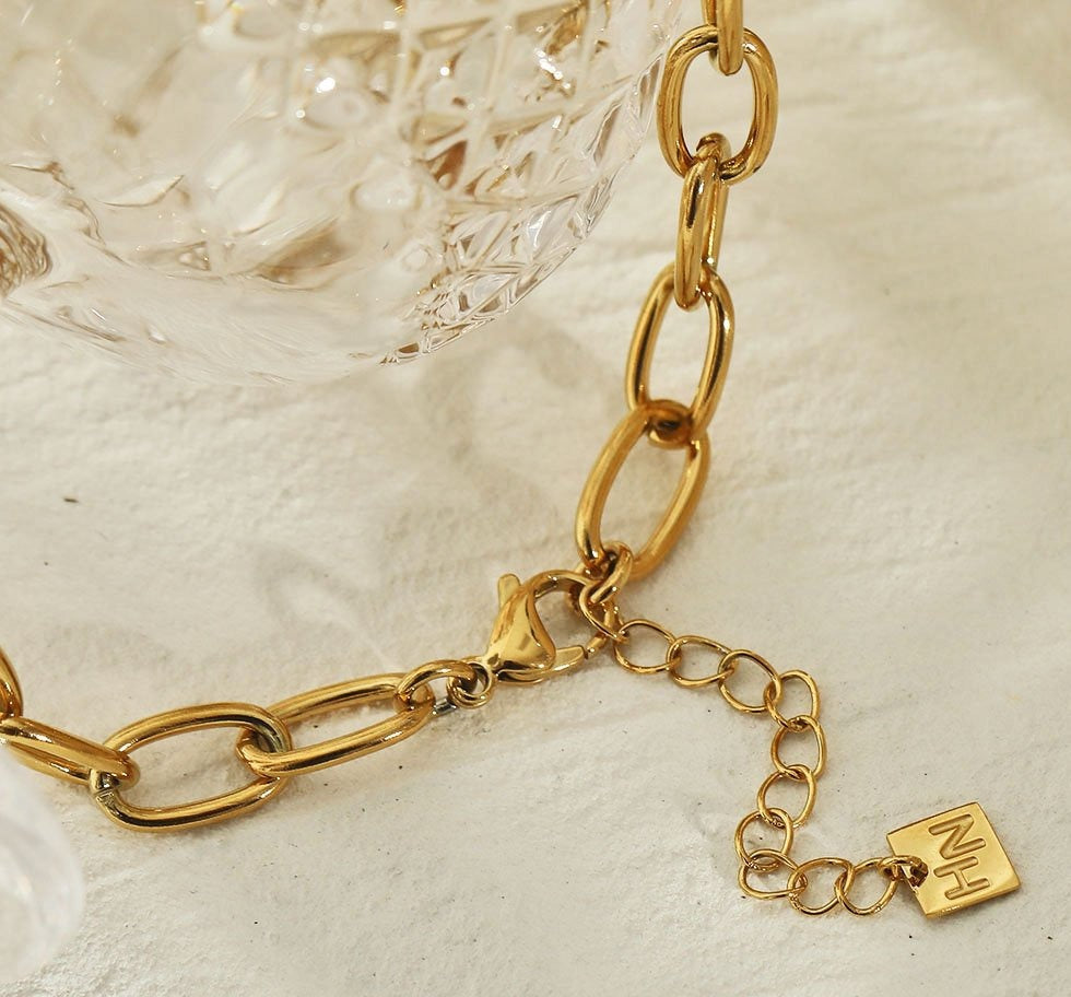 ZOIE: Duo Chain Link Statement Necklace - Velora Luxury Fashion