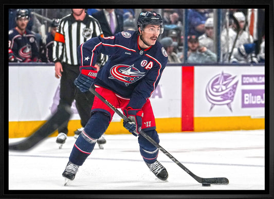 Zach Werenski 20x29 Framed Canvas Columbus Blue Jackets - Velora Luxury Fashion